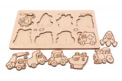 Puzzle educativ - Cartoon transport