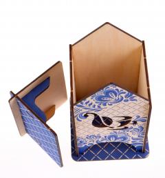 Cutie lemn - Casuta plicuri ceai "Chinez", 20x11.5x11.5cm