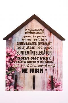 Suport chei - Casuta cu text, 20x16cm