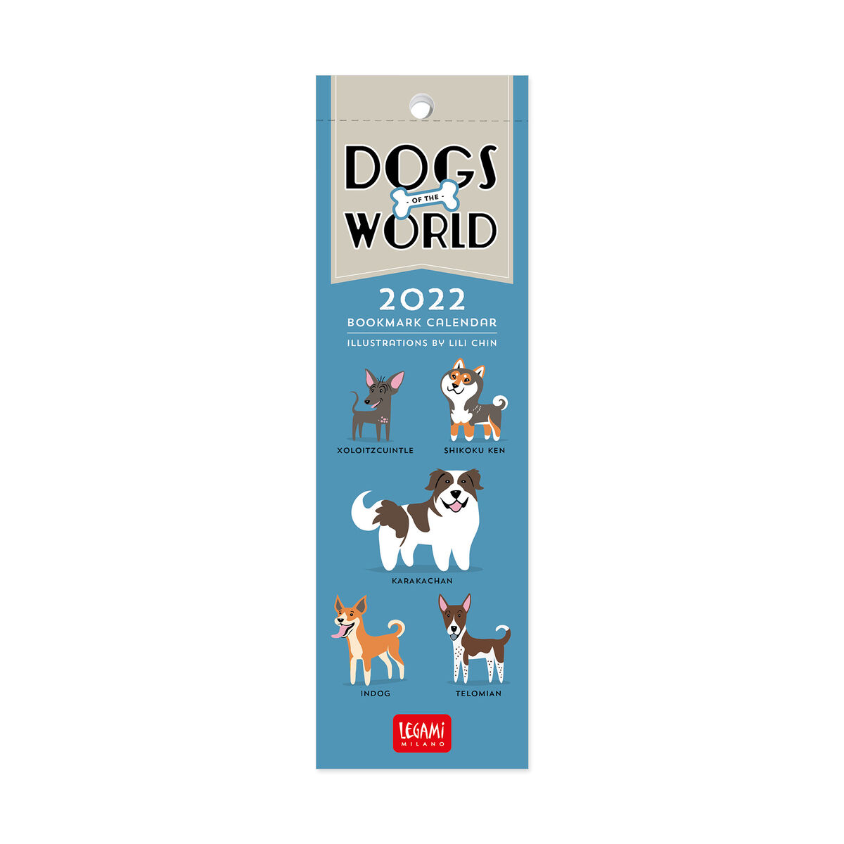 Calendar 2022 Bookmark Dogs of the World, 5.5x18 cm Legami