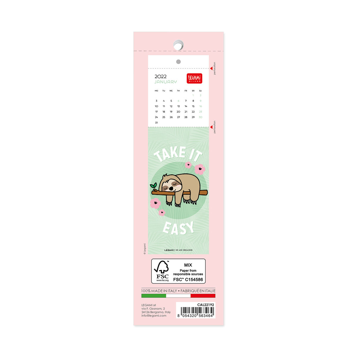 Calendar 2022 - Bookmark - Panda and Friends, 5.5x18 cm - Legami