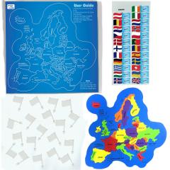Puzzle din spuma - Harta Europei - Steaguri si Capitale