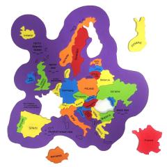 Puzzle din spuma - Harta Europei - Steaguri si Capitale