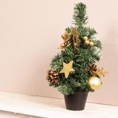 Brad artificial - Glitter Bauble, Stars, Cinnamon - Indoor - Gold