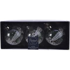 Set 3 globuri - Glass Branch, Snow, Pinecone Inside