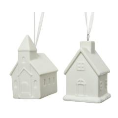 Ornament brad - House Porcelain - White - mai multe modele