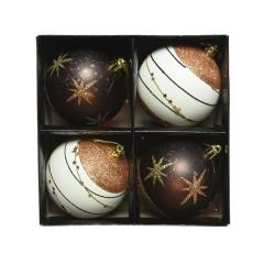 Set 4 globuri - Shatterproof Matt-Antique Stars Mix