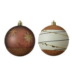 Set 4 globuri - Shatterproof Matt-Antique Stars Mix