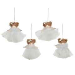 Ornament brad - Angel Polyester Glitter Wings - White - mai multe modele