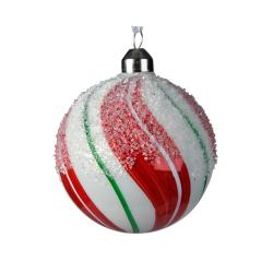 Set 3 globuri - Glass Sugar Stripes