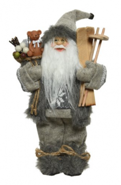 Figurina decorativa - Santa Polyester Sleigh Giftbag - Grey