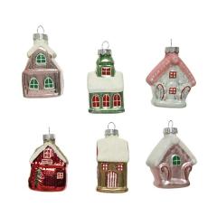 Ornament brad - Glass Christmas Houses - mai multe modele
