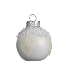 Set 6 globuri - Accessoires - Pearls, Leaves - Winter White