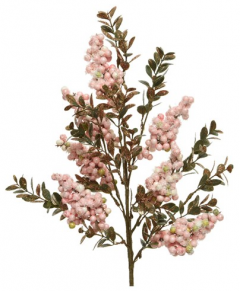 Ornament brad - Spray Plastic Snow Berries - Pink