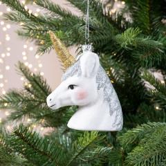 Ornament brad - Unicorn Shatterproof Glitter - White