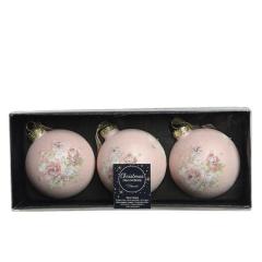 Set 3 globuri - Glass Suger Finish - Blush Pink