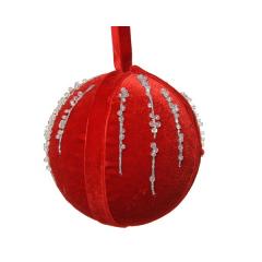 Glob - Polyester Fabric Glitter - Transparent Beads - Red