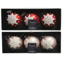 Set 3 globuri - Glass Glitter - Diamond - doua culori - pret pe set