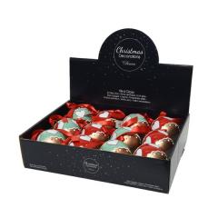 Glob decorativ - Bauble Glass Bow, Hearts, Glitter Dots - doua culori - pret pe bucata