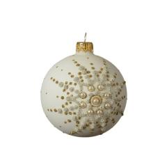 Glob decorativ - Bauble Glass Matt Snowflake