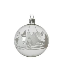 Glob decorativ - Bauble Glass Transparent Winter Scene