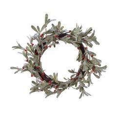 Decoratiune - Wreath Plastic Foam Berries Glitter - Green