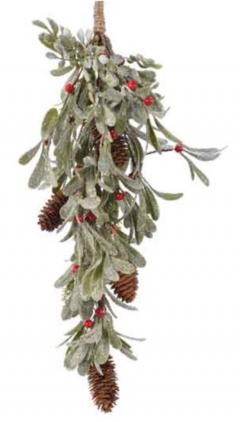 Ornament brad - Bunch Plastic Foam Berries Glitter - Green