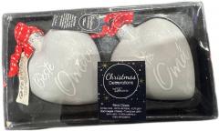 Set ornamente brad - Heart Glass Holly Text