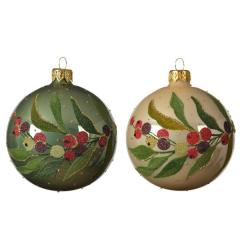 Glob decorativ - Bauble Glass Shiny Berries - mai multe culori