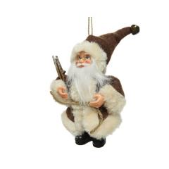Ornament brad - Santa Polyester Branch - Brown
