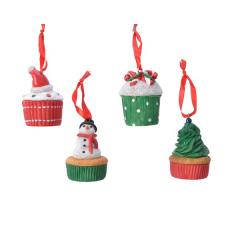 Decoratiune - Cupcakes - Santa Hat, Snowman, Candystick, Tree - mai multe modele