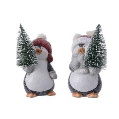 Figurina decorativa - Penguin Terracotta Xmas Tree - doua modele