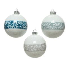 Set 3 globuri - Glass Clear Beads, Dots, Leaves - mai multe culori - pret pe set