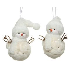 Ornament brad - Snowman Polyester Faux Fur Silver Stars - mai multe modele