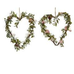Decoratiune - Heart Twig Glitter, Snow Pe Green, Foam Berries, Pinecone - mai multe modele 