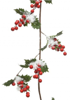 Ornament brad - Garland Holy Berry Foam Snow