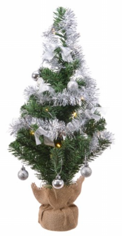 Brad artificial - Diy Mini Tree Silver Decoration Micro LED BO Indoor