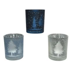 Suport pentru lumanare - Tealightholder Glass Laser Tree / Snow - mai multe modele