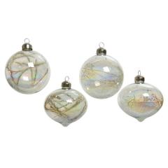 Glob decorativ - Bauble Glass Iridescent Dried Flowers / Grasses - mai multe modele