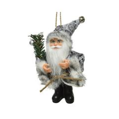 Ornament brad - Santa Polyester - Grey