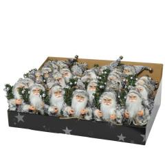 Ornament brad - Santa Polyester - Grey