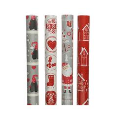 Hartie de impachetat - Giftwrapping Paper House, Santa, Hearts/Stocking, Gnome, Deer - mai multe modele