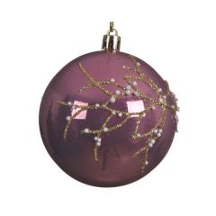 Glob decorativ - Bauble Shatterproof Matt, Enamel With Gold Glitter And Foam Bauble - mai multe modele