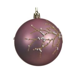 Glob decorativ - Bauble Shatterproof Matt, Enamel With Gold Glitter And Foam Bauble - mai multe modele