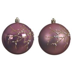 Glob decorativ - Bauble Shatterproof Matt, Enamel With Gold Glitter And Foam Bauble - mai multe modele