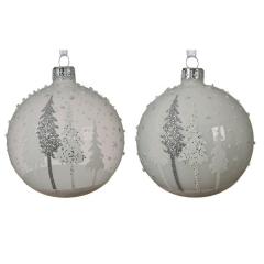 Glob decorativ - Bauble Glass Enamel, Enamel Unsilvered Trees - mai multe modele 