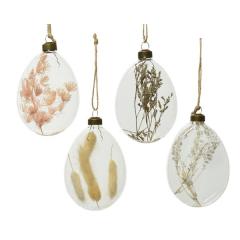 Glob - Disc Glass Dried Flowers Inside - mai multe modele - pret pe bucata