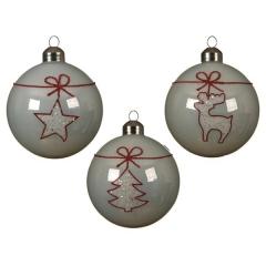 Glob decorativ - Bauble Glass Glitter Bow - mai multe modele