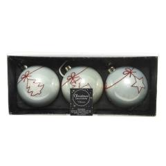 Glob decorativ - Bauble Glass Glitter Bow - mai multe modele