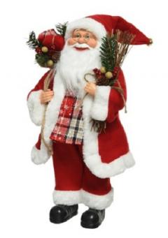Decoratiune - Santa Polyester Giftbag & Branch